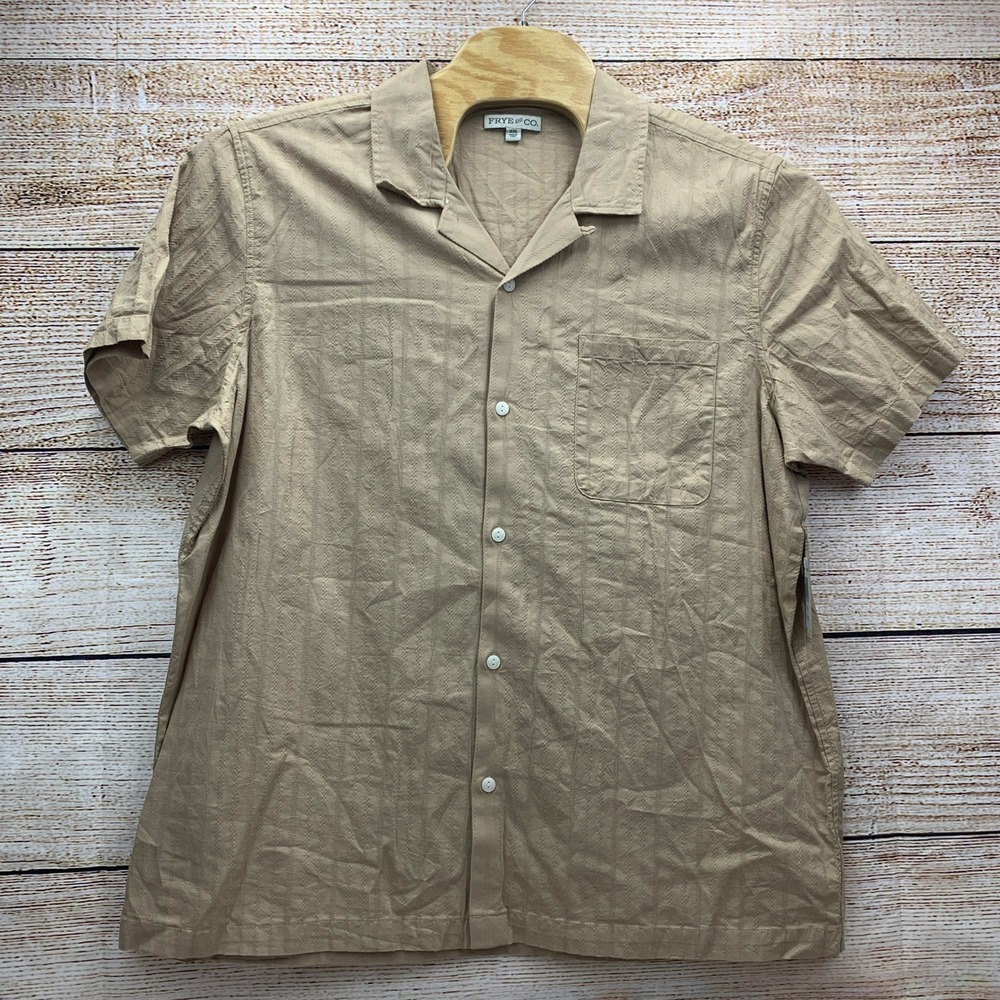 Frye and Co. Camp‎ Shirt Button Up Short Sleeve Textured Weave [Size XXL] NWT